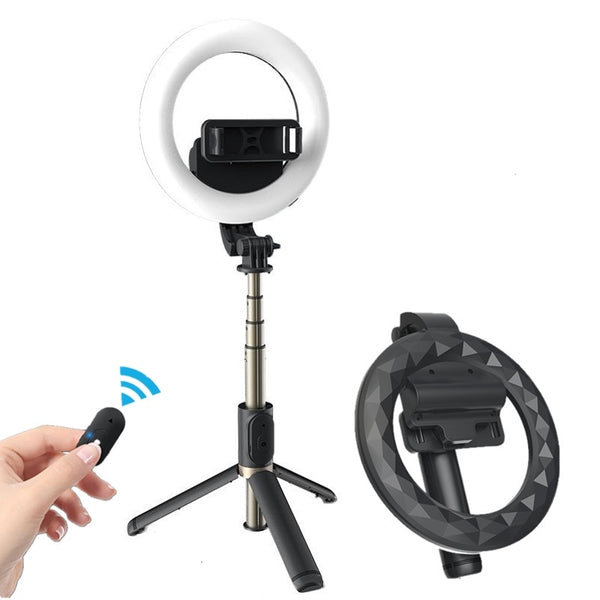 4-in-1 Wireless Selfie Stick Tripod + Ring Light